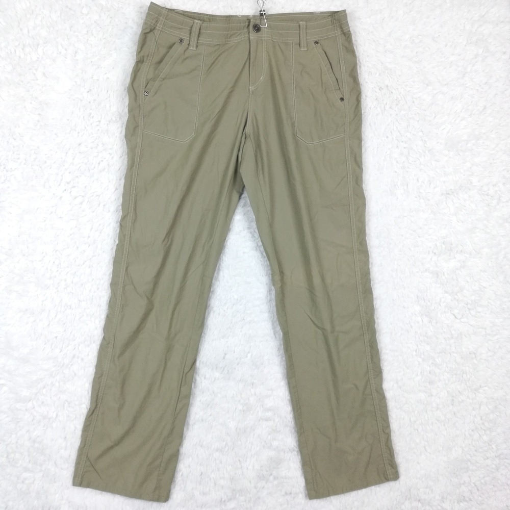 Kuhl Womens Pants Hiking Lightweight Beige Mid Rise Drawstring Gorpcore 14